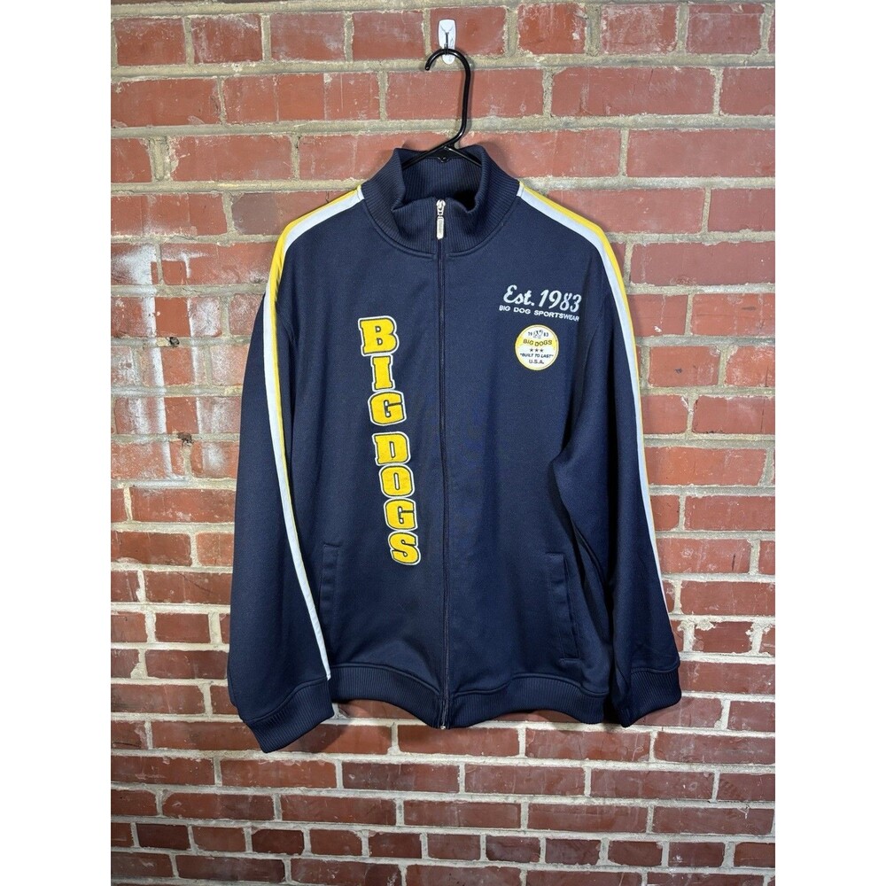 Vintage Y2k Big Dogs Embroidered Zippered Track Jacket Athletic Adult XL